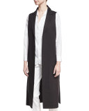 Stretch Long Vest, Black  