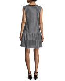 Cap-Sleeve Striped Ruffle-Hem Dress, Stripe