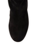 Liliboot Suede 30mm Red Sole Knee Boot, Black