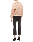 Souvenir Embroidered Bomber Jacket, Blush 
