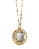 18K Gold Carpe Diem XL Rock Crystal Necklace with Diamonds