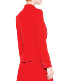 Notch-Collar One-Button Jacket, Red