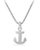 Maritime Anchor Amulet w/Onyx Inlay