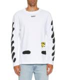 Spray-Paint Logo Long-Sleeve T-Shirt, White/Black