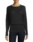 Long-Sleeve Merino Rib-Hem Sweater