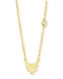 Fox Bezel-Diamond Pendant Necklace