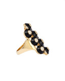 18k Pyramide Onyx & Diamond Cluster Ring