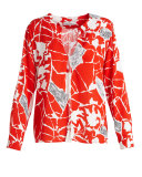 Pilar Split-Neck Printed Top, Multi Colors