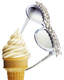 Decadence Mirrored Cat-Eye Sunglasses, Ice Crystal