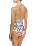 Jungle-Print Voile Pareo Coverup