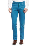 Twill Five-Pocket Pants, Aqua