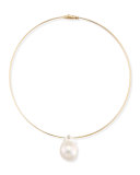 Medium Single Pearl Collar Necklace