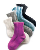 Cashmere-Blend Cozy Ruffled Bedsocks, Off White