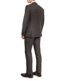 Huge Genius Micro-Textured Slim-Fit Two-Piece Suit, Brown