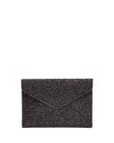 Leo Glitter Clutch Bag, Black