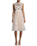 Woodland Sleeveless Tiered Dress, Petal