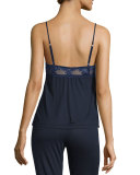 Noor Lace Jersey Camisole, Navy