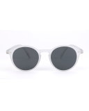 Shape #D Round Sunglasses, White