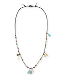 Adam Suede Silvertone Tassel Necklace