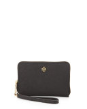 York Multi-Task Saffiano Wristlet Wallet, Black