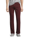 Luxe Performance: Straight-Leg Sateen Jeans, Chianti