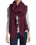 Asymmetric Tassel Scarf, Aubergine