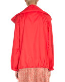 Long-Sleeve Zip-Front Parka, Red