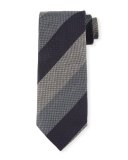 Wide-Stripe Tweed Tie, Blue