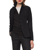 Iago Leather-Panel Riding Jacket, Black