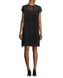 Short-Sleeve Burnout Dress, Petite 