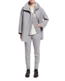 Ralph Double-Face Cashmere Coat, Powder Angel Melange