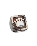 Diamond-Trim Hand-Carved Crown Cameo Ring