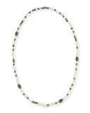 Mychelle Pearly Bead & Rhinestone Necklace, 43"