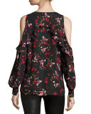 Roland Floral-Print Cold-Shoulder Blouse, Canna