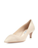 Suede Pointed-Toe 45mm Pump, Quarzo