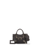 Metallic Edge Classic Mini City Crossbody Bag, Black