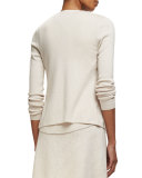 Long-Sleeve Draped-Front Cardigan, Plus Size 