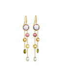 Jaipur 18K Gold Mixed Stone Two-Strand Earrings