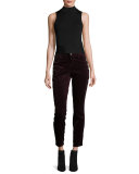 Zion Mid-Rise Velvet Skinny Ankle Jeans