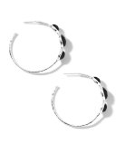 Rock Candy Silver 3-Stone #3 Hoop Earrings in Black Onyx