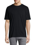 Cuffed-Sleeve Oversized Short-Sleeve Tee, Black