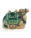 Sodalite & Green Onyx Crystal Camel Clutch Bag, Champagne Multi