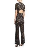 Janus Lace Jumpsuit, Black