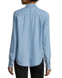 Billie Lace-Up Chambray Shirt, Ashlyn