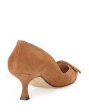 Bottopla Square-Detail Suede Pump, Luggage