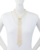Pearl Tie Necklace with Diamonds