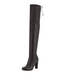 Highland Leather Over-The-Knee Boot, Nero