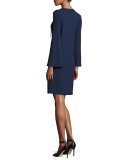 Grommet Lace-Up Long-Sleeve Tunic Dress, Maritime
