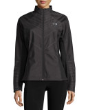 Isotherm Line-Print Weather-Resistant Running Jacket, TNF Black