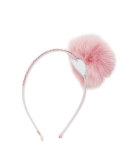 Fur-Trim Rhinestone Headband
